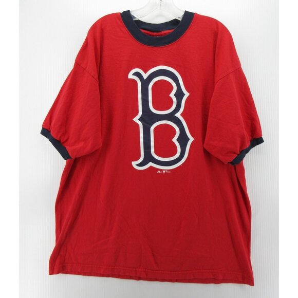 VINTAGE Boston Sox Shirt XXL Red Majestic Y2K Graphic Tee USA Made * - Picture 1 of 12